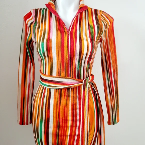 Akira Striped Long Sleeve Muti Color Top. - Picture 4 of 8